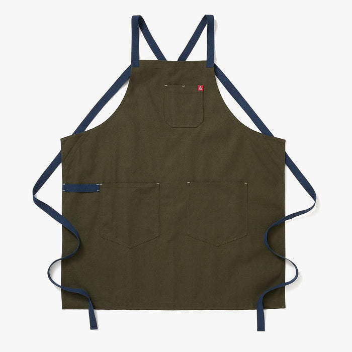 Hedley & Bennett · The Crossback Apron - Olive Green Navy Straps | socius design in Rochester, MN