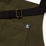 Hedley & Bennett · The Essential Apron - Olive Green Black Straps | socius design in Rochester, MN