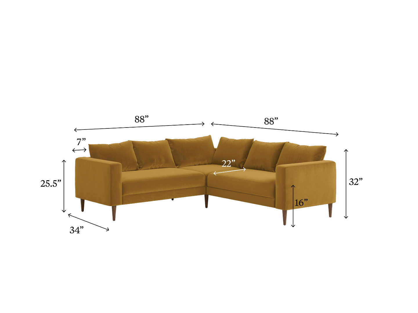 Sabai Design · The Essential Corner Sectional (5 Seat) in Recycled Velvet | socius design in Rochester, MN