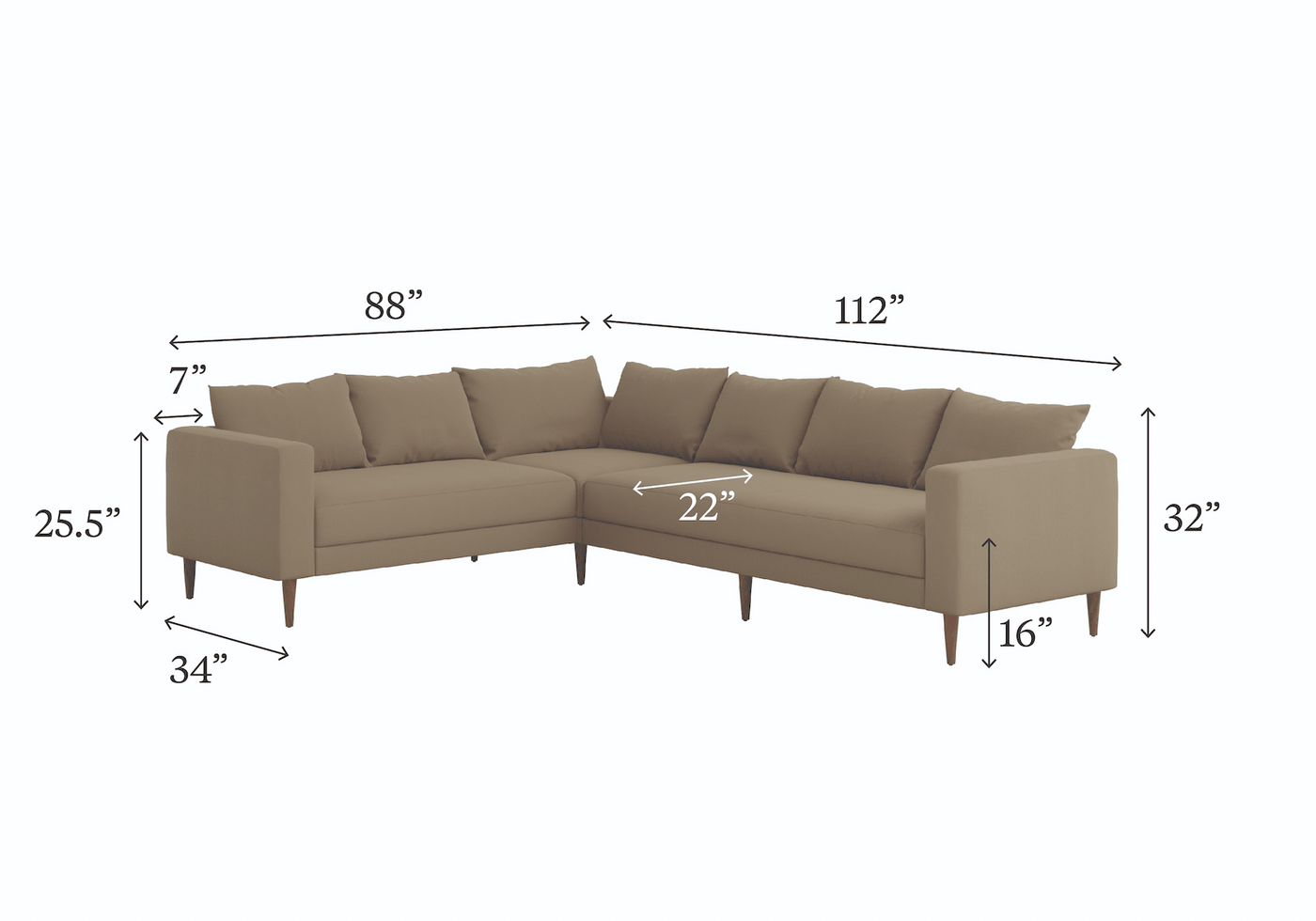 Sabai Design · The Essential Corner Sectional (6 Seat) in Recycled Velvet | socius design in Rochester, MN