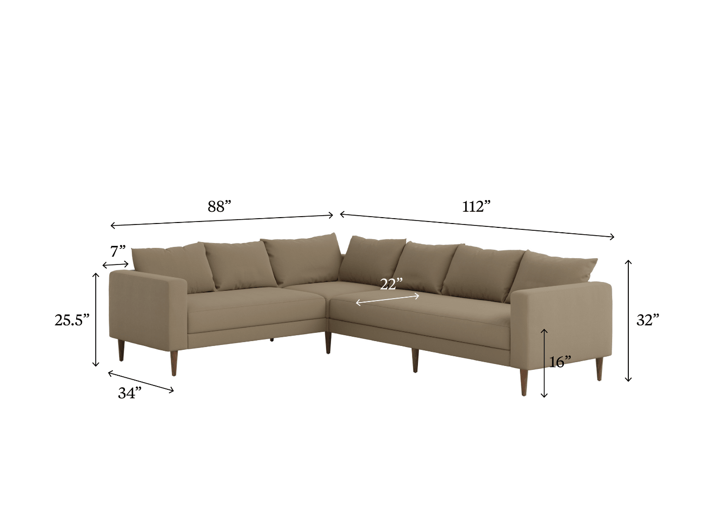 Sabai Design · The Essential Corner Sectional (7 Seat) in Recycled Velvet | socius design in Rochester, MN