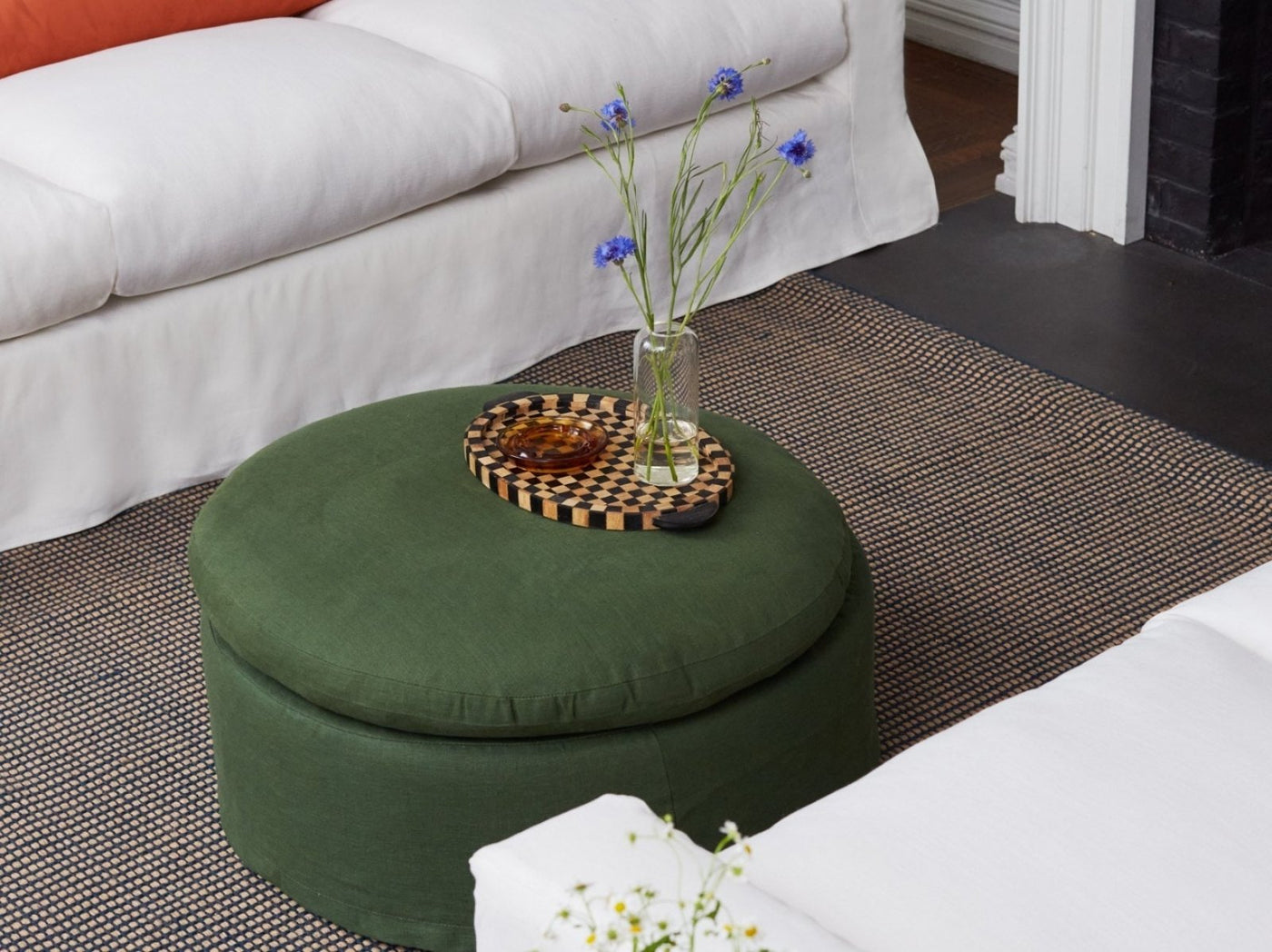 Sabai Design · The Evergreen Ottoman in Recycled Velvet | socius design in Rochester, MN