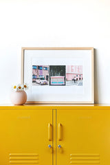 The Lowdown locker in Mustard, lifestyle detail