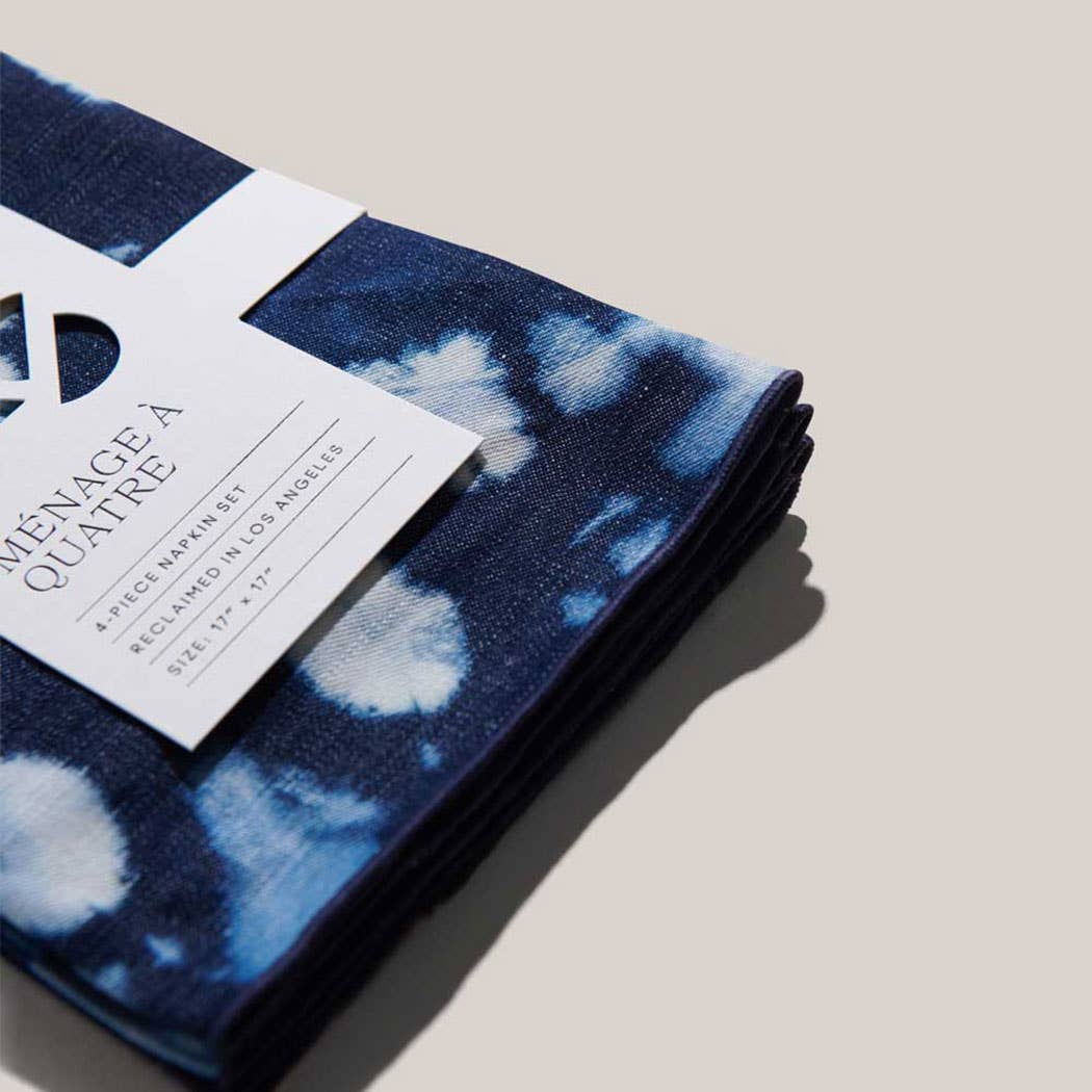 ATELIER SAUCIER · Tie - Dyed Reclaimed Denim Linen Napkin Set | socius design in Rochester, MN