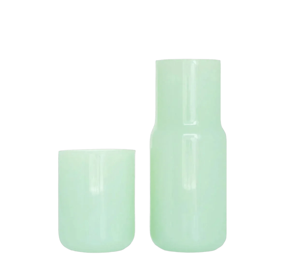 Gry Mattr by Joe Mimran · Tinted Glass Carafe Set · Jade | socius design in Rochester, MN