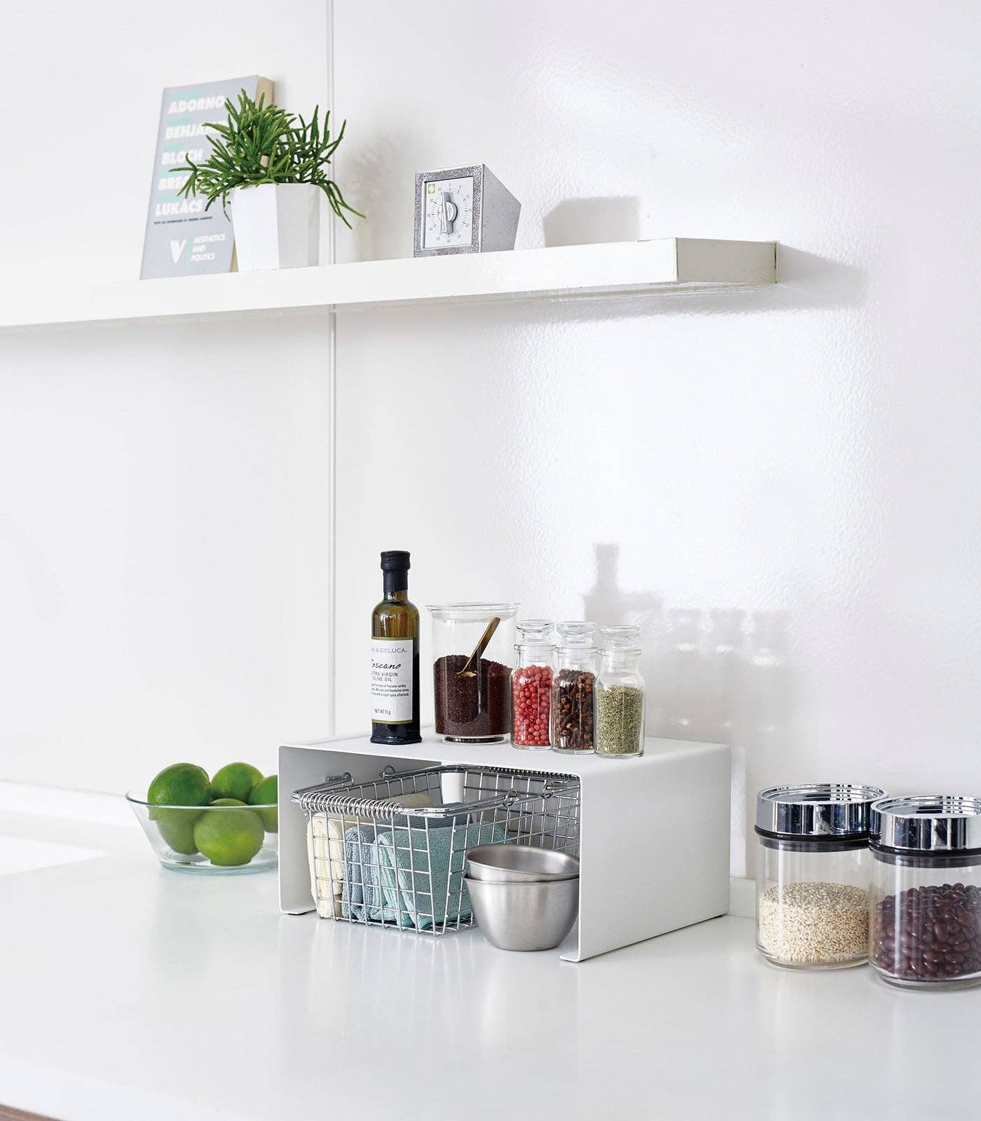 Yamazaki Home · Tower Stackable Countertop Shelf - Steel - Large: White | socius design in Rochester, MN