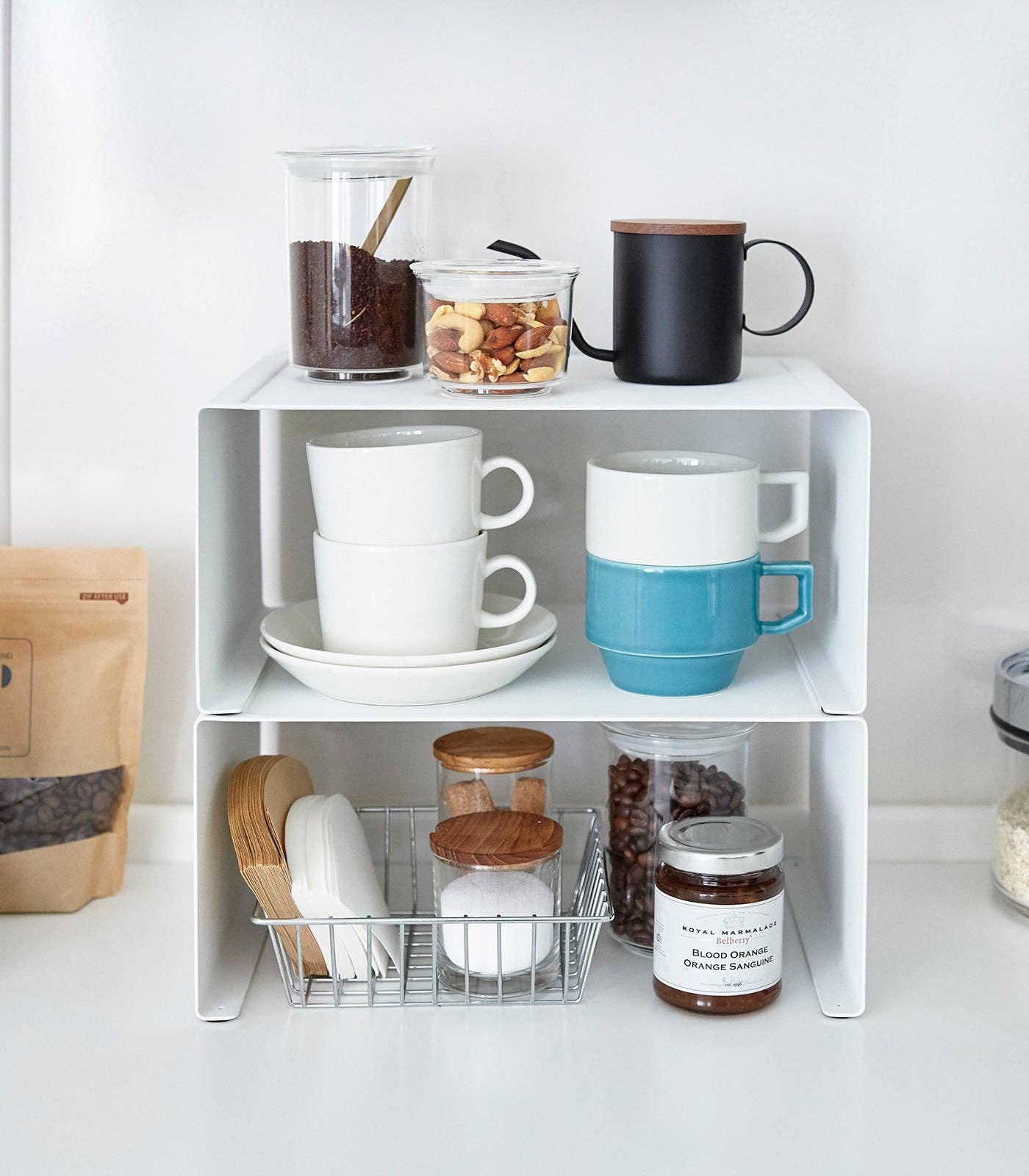 Yamazaki Home · Tower Stackable Countertop Shelf - Steel - Large: White | socius design in Rochester, MN