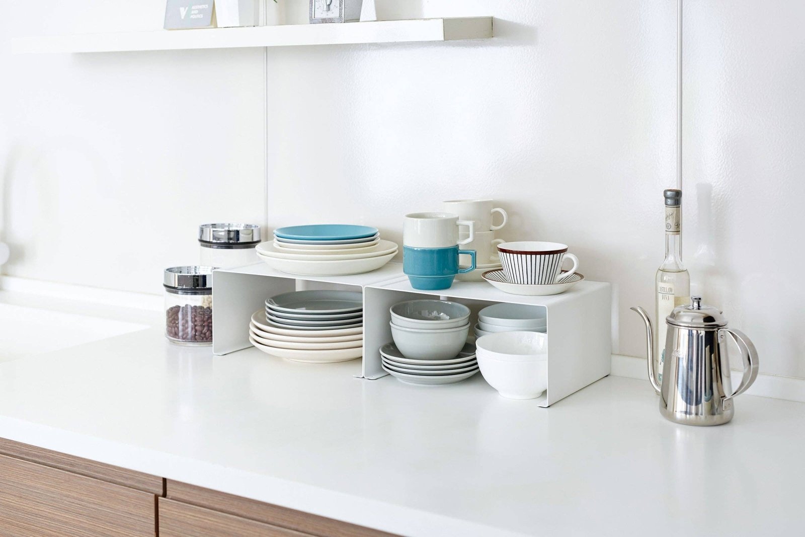 Yamazaki Home · Tower Stackable Countertop Shelf - Steel - Large: White | socius design in Rochester, MN