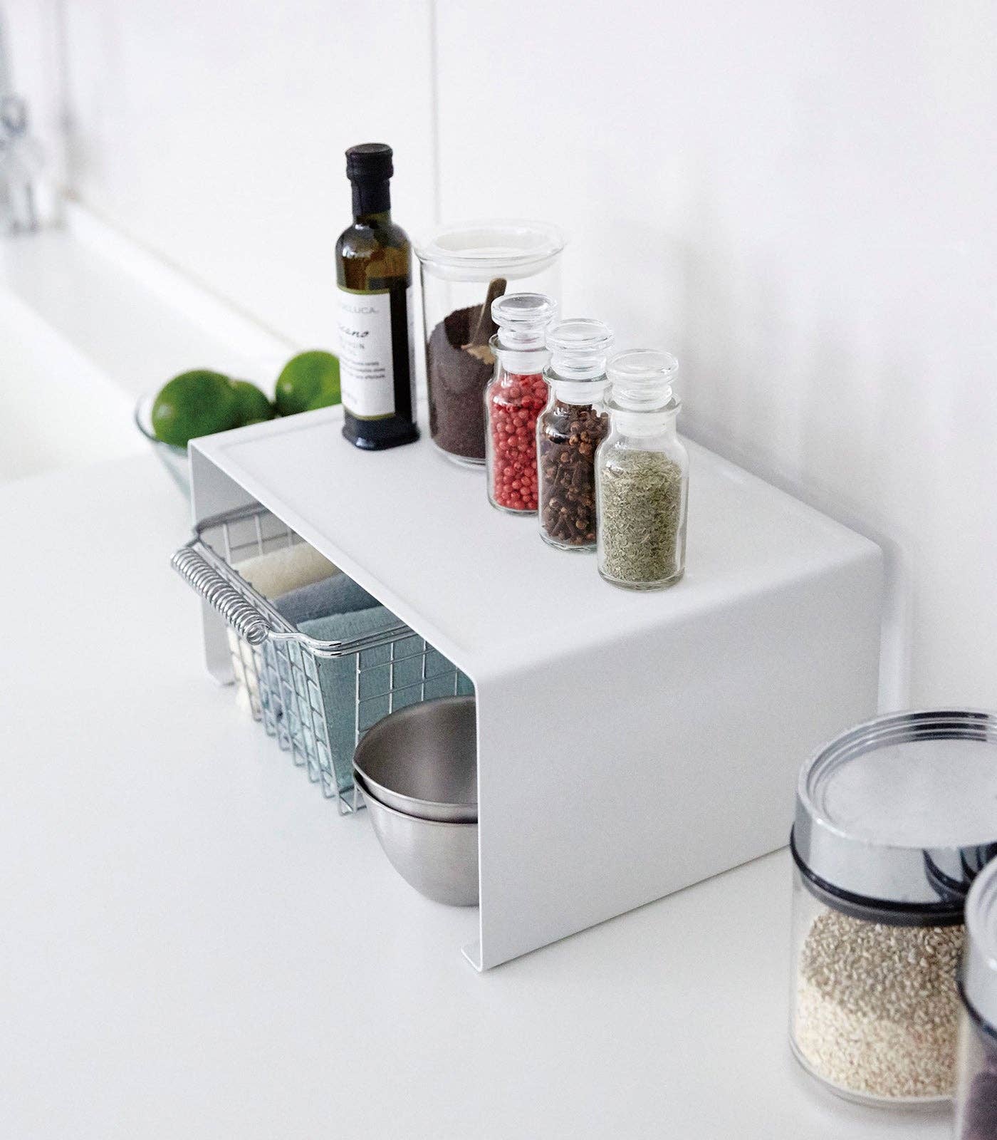 Yamazaki Home · Tower Stackable Countertop Shelf - Steel - Large: White | socius design in Rochester, MN