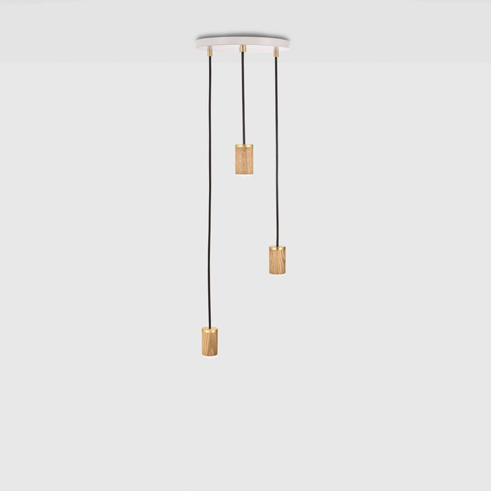 Triple Pendant in Oak - White Canopy · Ceiling Fixtures by Tala US