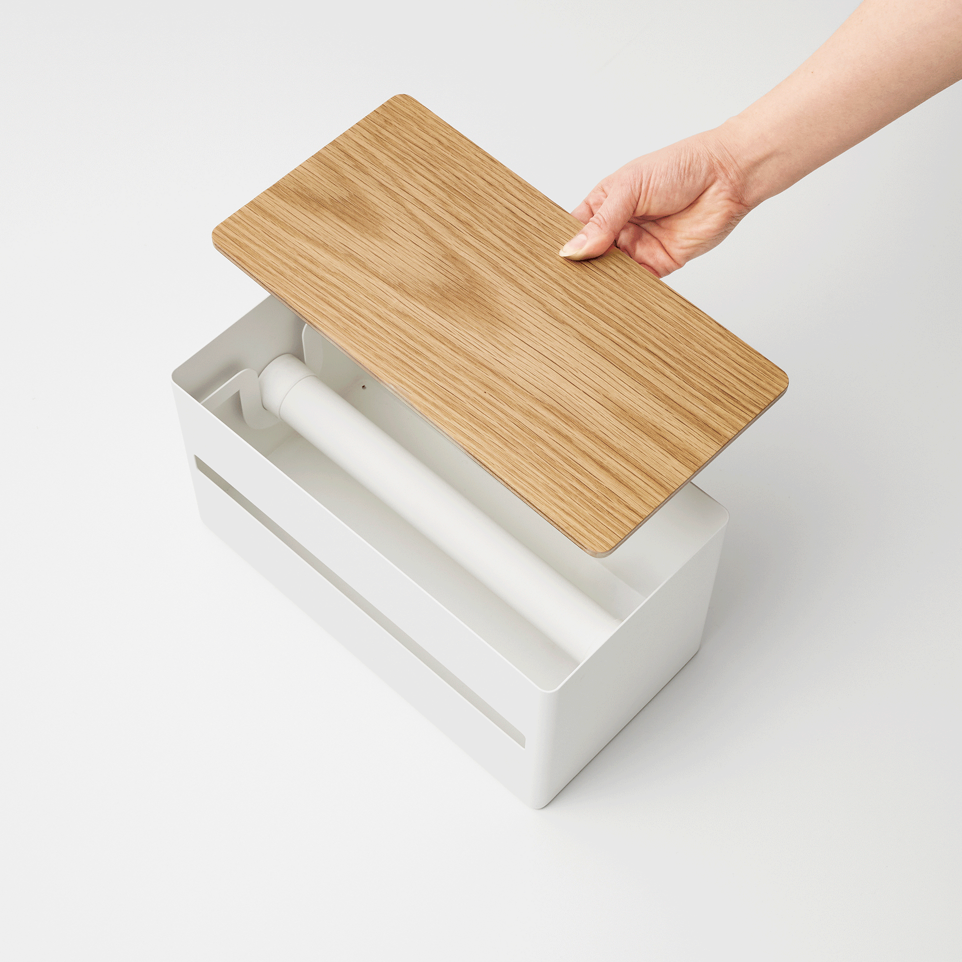 Steel + Wood Paper Towel Dispenser, socius design