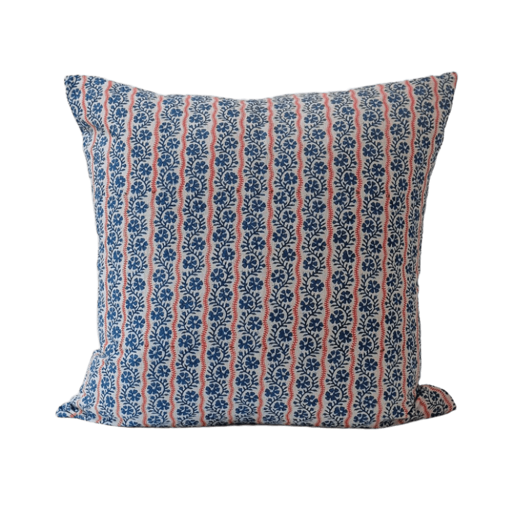 Soil to Studio · Vipin Hand Block - Printed Linen Pillow · Indigo | socius design in Rochester, MN