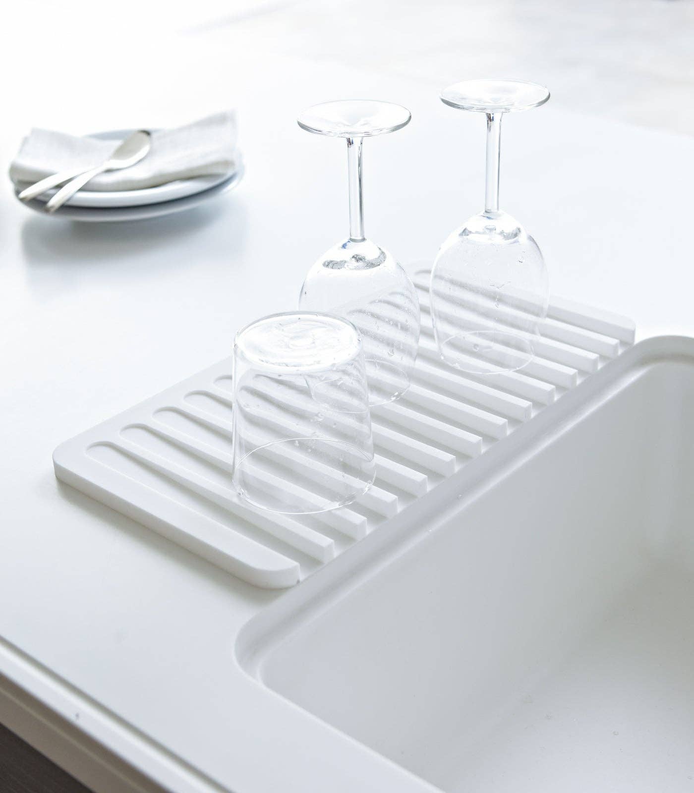 Yamazaki Home · White Self - Draining Silicone Drying Board · Yamazaki Home | socius design in Rochester, MN