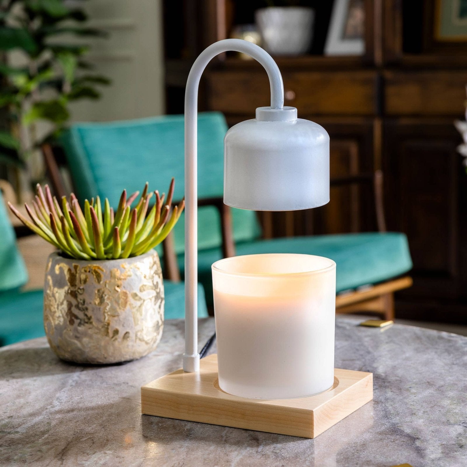 Candle Warmers Etc. · White & Wood Arched Candle Warmer Lamp | socius design in Rochester, MN