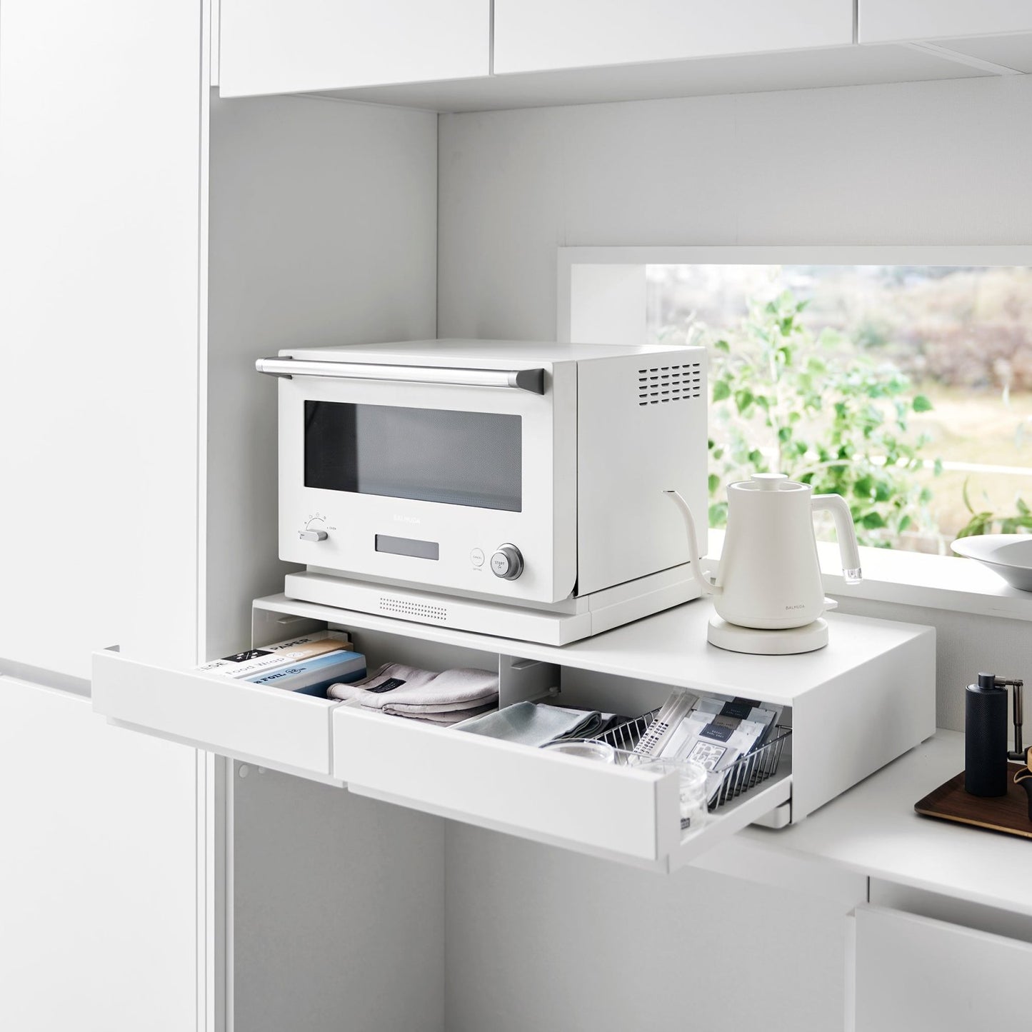 Yamazaki Home · Wide Steel Countertop Drawer with Pull - Out Shelf | socius design in Rochester, MN
